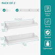 Navaris Opaque White Acrylic Shower Shelves (Set of 2) - Stick On or Screw Mount Adhesive Shelves for Bathroom - No Drilling or Nails Thin Plastic Wall Shelf