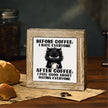 Funny Coffee Wooden Decor, Humorous Coffee Bar Wood Sign, I Feel Good About Hating Everyone, Funny Office Desk Decorative Sign, Farmhouse Cafe Decor Signs 5.9X5.9 Inches