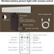 Picture Light Battery Operated with Remote, LED Painting Light for Art with 3 Lighting Colors & Dimmable, LED Art Display Accent Light on Wall for Pictures Dartboard Photo Frame Portrait