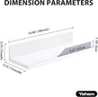 YOHOM White Floating Adhesive Bathroom Wall Storage Shelf No Drilling Display Ledge Organizer for Shower Caddy Kitchen Holder 14.96inch