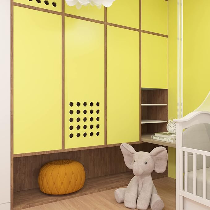 VEELIKE 15.7''x118'' Matte Lemon Yellow Peel and Stick Wallpaper Solid Yellow Contact Paper Waterproof Self Adhesive Removable Decorative Vinyl Film for Bedroom Bathroom Kitchen Cabinets Walls Drawers