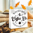 Halloween Coffee Bar Decor, Rustic Box Sign Tabletop, Coffee Bar Decor, Halloween Home Decoration, Farmhouse Decoration for Shelf 5 * 5inch