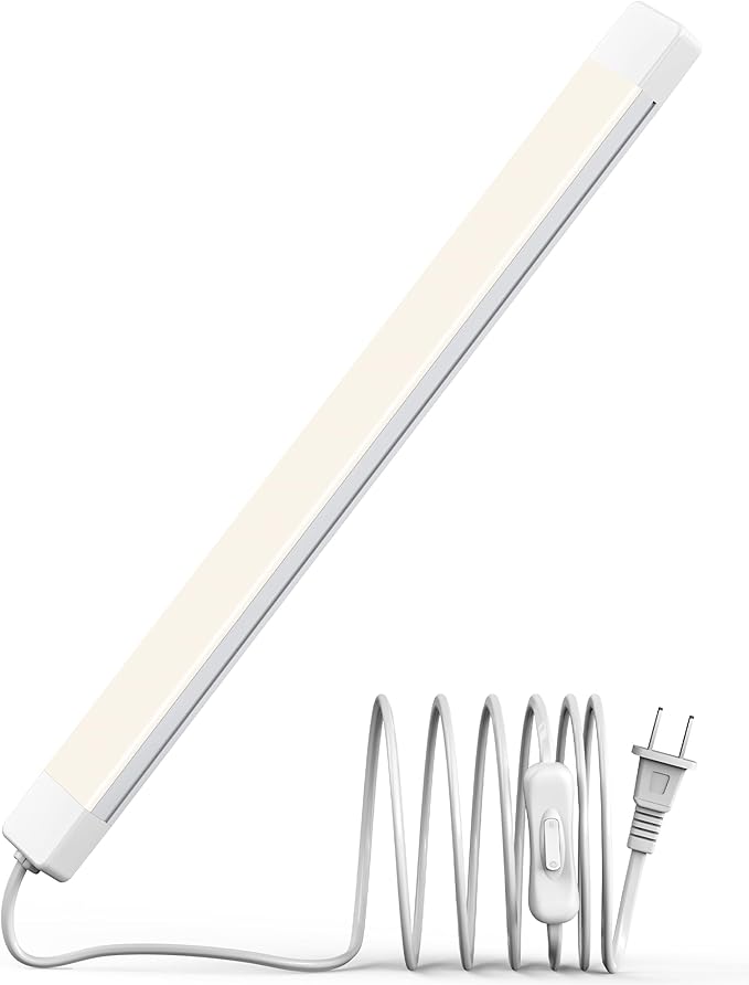 ASOKO 16 Inch Under Cabinet Lights,Plug and Play Under Counter Lighting,4500K Daylight White with 700LM Bright,ETL Light Bar with ON/Off Switch for Kitchen,Under Desk,Workbench