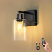 Kimjo Battery Operated Wall Sconce with Remote, USB Rechargeable Wireless Wall Light with Dimmable Bulb and Glass Shade, Wall Decor for Bedroom Bathroom Hallway