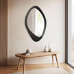 AAZZKANG Black Mirror with Wood Frame Large Irregular Wall Mounted Mirrors Asymmetrical Decorative for Bathroom Bedroom Living Room Entryway 28