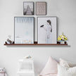 AZSKY Floating Book Shelves Wall Mounted Photo Shelf Picture Ledge Deep Walnut Display Shelves for Home Living Room Bedroom Bathroom Office Set of 2