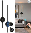 Rechargeable Wall Sconce Lights with Remote, Battery Operated Wall Lights 3 Color Temperature, Dimmable Wireless Wall Lamp Black 70CM for Living Room Bedroom Hallway 2 Pack