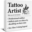 Gifts for Tattoo Artists - Tattoo Shop Decor Wooden Sign Home Office Bedroom Beauty Shop Decor - 5 x 5 Inches