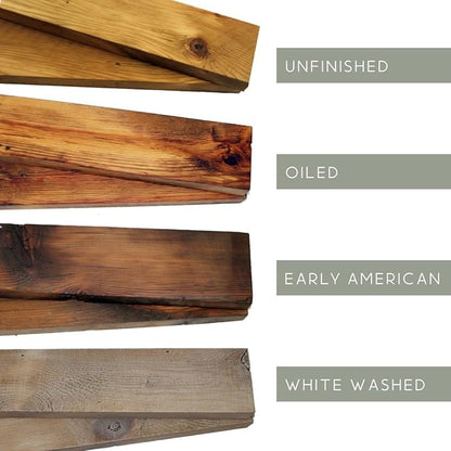 Modern Timber Craft Reclaimed Wood Floating Wall Shelf | Solid Rustic American Barnwood with Floating Shelf Brackets | 2.75" Thickness | 36" L x 5" D, Rustic Original - Unfinished