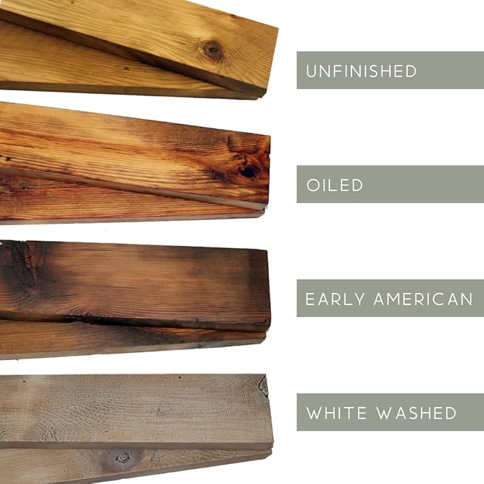 Modern Timber Craft Reclaimed Wood Wall Shelf | Solid Rustic American Barnwood with Floating Shelf Brackets | 2.75" Thickness | 36" L x 8" D, Rustic Original - Unfinished