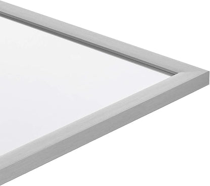 Amazon Basics Rectangular Wall Mount Mirror for Bedroom, Living Room, Entryway, 24" x 36", Standard Trim, Nickel, Hangs Horizontally or Vertically