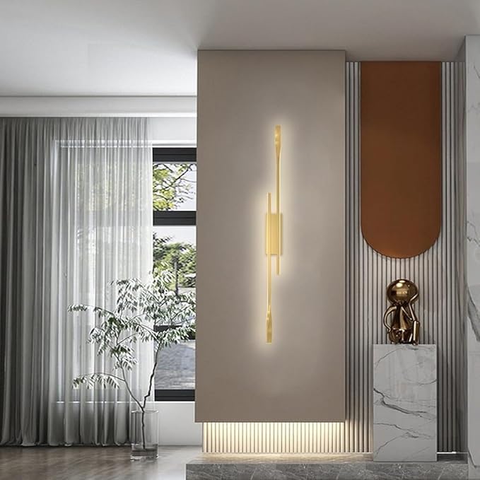 Modern Corner LED Wall Lamp Minimalist Indoor Light Long Strip Linear Light Hardwired Hallway Wall Sconce Dimmable Lighting Fixture for Bedroom Kitchen Island Bar Living Room Bathroom