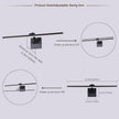 Black 23.6 Inch LED Dimmable Lights for Pictures On Wall Hard Wired Gallery Light Modern Artwork Wall Lamps, Warm White Picture Lights Art Display Light for Paintings Portrait