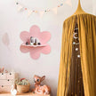 Daisy Flower Floating Shelf Boho Daisy Wall Shelves, 1Pcs 10.6 Inch Large Kawaii Cute Wood Wall Decor Display Shelf for Baby Nursery Living Room Bathroom Bedroom (Pink)