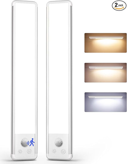 EZVALO 11.8-inch Under Cabinet Lighting, 2400mAh Rechargeable Motion Sensor Light, 3 Color Temperatures, Dimmable Magnetic Wireless Light for Kitchen, Pantry, Closet, Stairs