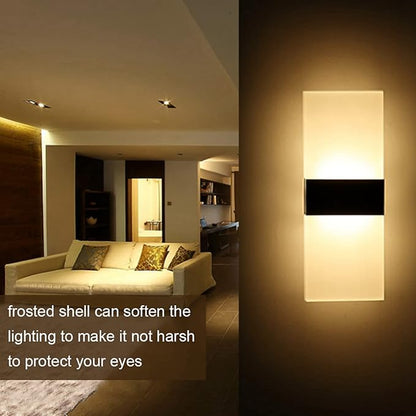 TOPINCN Sconce Acrylic Aluminium Alloy LED Acrylic Indoor Room Wall Mounted Sconce Light Bed Night Decorative Lamp (29 * 11)