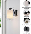 Black Rechargeable Battery Operated Wall Sconces Set of 2 with Remote, Wireless Dimmable Battery Powered LED Wall Lights, Cordless Wall Lighting Lamp Fixture for Bedroom Living Room