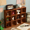 Shadow Box Display Shelf, Wall Mounted Wooden Hanging Display Shelf Floating Shelf Perfect for Little Figurines, Multi-Slot Wall Collection Freestanding Farmhouse Decor Display Case (Brown, 12 Slot)