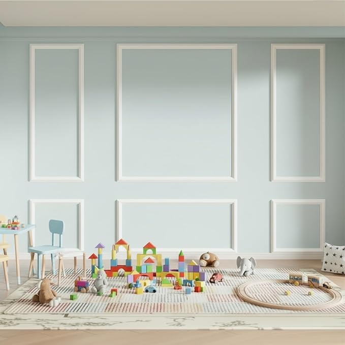 Peel and Stick Wall Molding, 3 Set Pre-Cut Wainscoting Panels, Upgraded 1.37