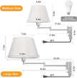 TRLIFE Dimmable Wall Sconce with Remote Control, Adjustable Color Temperature 2700K-6500K and Dimming 10-100% Swing Arm Wall Lights with Plug in Cord, 11.8