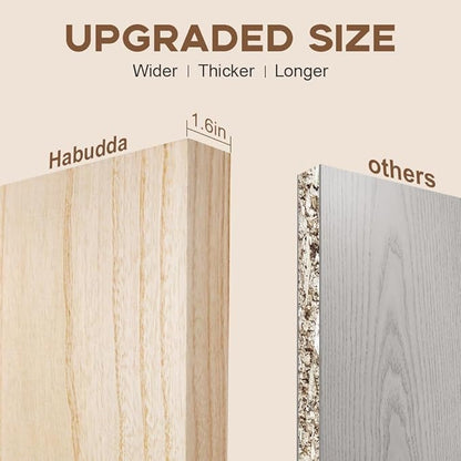 Habudda Floating Shelves for Wall, Bathroom Bedroom Kitchen Book Shelf, Rustic Wooden Home Decor Plant Display, Varnished Natural Solid Wood, Mounted Invisible Bracket, 30" Set of 2