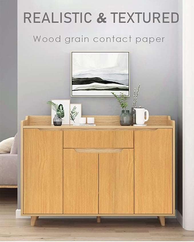 Sevalo Wood Contact Paper Wood Peel and Stick Wallpaper Light Wooden Grain Contact Paper for Cabinets and Drawers Self Adhesive Removable Wallpaper 17.7inW 197inL Oak Natural Easy to Install & Clean
