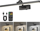 Wireless Picture Lights for Wall,23.5 Inch Black Art Light for Paintings,Battery Operated Picture Lights with Remote Control,Dimmable Rechargeable Art Lamps for Picture Frame,Gallery
