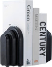 MyGift Black Concrete Bookends Decorative Arch Design, Book Ends for Heavy Books, Book Stopper for Shelves, Minimalist Home and Office Organizer, Modern Art Decor, 1 Pair
