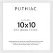 puthiac 10x10 Solid Oak Wood Picture Frame, Fits 6x6 with Mat or 10x10 Without Mat, Wall Display Only, Plexi Front, 1 Pack, White