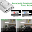 goodland 160 LED Closet Lights Motion Sensor Under Cabinet Lights Indoor Lighting 3000mAh Battery Powered Light Bar Dimmable Rechargeable Closet Light for Kitchen, Wardrobe, Stairs(1 Pack)