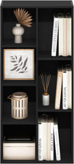 Furinno LUDER Book Shelf, 7-Cube Bookshelf, Bookcase, 9.4 x 19.5 x 41.7, for Living Room, Bedroom, Home Office, Blackwood