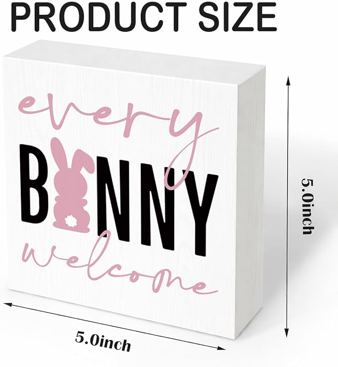 Easter Decorations for Home Every Bunny Welcome Wooden Hanging Sign, Bunny Rabbit Spring Front Door Decor, Farmhouse Rustic Porch Hanger for Indoor Outdoor Holiday Decor