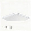 10 Inch White Floating Corner Shelf Wall Mounted, Large Triangle Storage Shelf for TV Box, Router, Speakers & Decor
