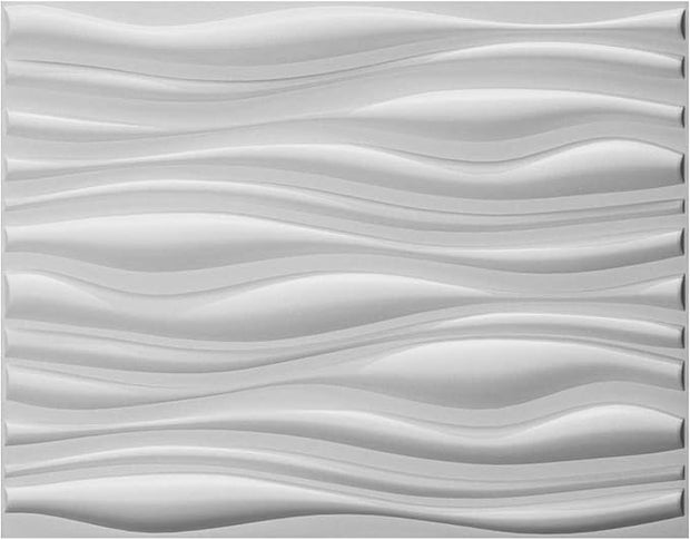 Art3d Decorative 3D Wall Panels Big Wave Deisgn, 31.5"x24.6" Matt White (6 Pack)