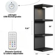 4-Tier Wall Shelf Unit with USB Rechargeable Led Light (Remote Controlled),Versatile Floating Display Shelves,Lack Style Wall Shelves for Bedroom,Living Room,Office Decor,Vanity-Black