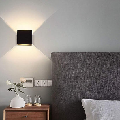 Lightess LED Wall Sconce Hardwired 10W, Set of 2 Modern Wall Lamp Black, Up Down Wall Mount Lights Mini Metal for Living Room Bedroom Hallway Decor, Warm White, O1185TP