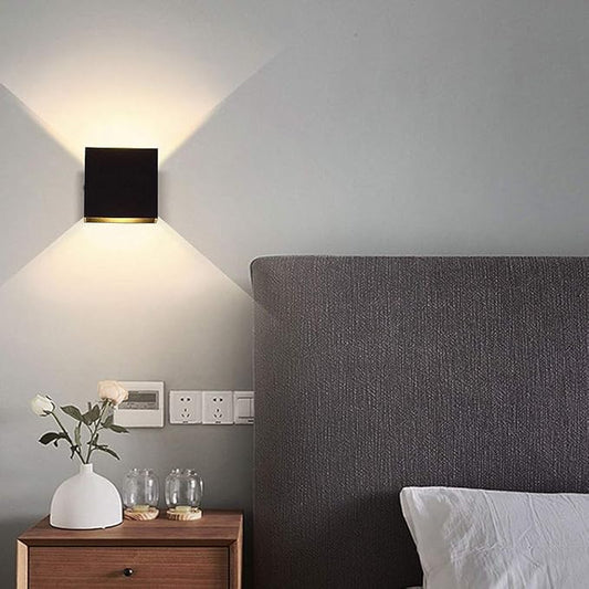 Lightess LED Wall Sconce Hardwired 10W, Set of 2 Modern Wall Lamp Black, Up Down Wall Mount Lights Mini Metal for Living Room Bedroom Hallway Decor, Warm White, O1185TP