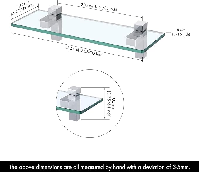 KES Bathroom Tempered Glass Shelf 14