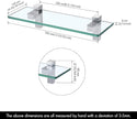 KES Bathroom Tempered Glass Shelf 14