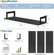 24 Inch Floating Shelves for Wall Set of 3, Wall Mounted Bookshelf, 8 Inches Deep Hanging Book Shelves for Living Room Bedroom Office Decor Closet Storage (Black)