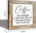 Farmhouse Coffee Wood Decor, Coffee Spelled Backwards Sign, Rustic Farmhouse Cafe Bar Decoration Accessories, Cafe Decor for Table, Funny Office Desk Decoration 5.9X5.9 Inches