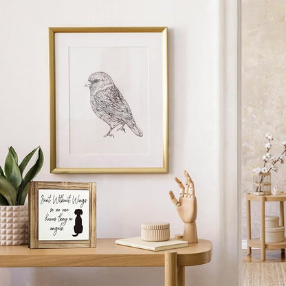 Dog Decor, Pet Wood Sign - Sent Without Wings So No One Knows They're Angels Sign, Box Sign Wood Desk Sign Decor, Rustic Table Decor, Dog Decor Sign, Dog Lover Home Decor, Dog Mom Gift