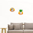 ROYALITA Small Acrylic Shelves Room Decor Floating Shelves (2-Pack, 8-inch Diameter) - Wall Mounted Display Stand for Plants, Toys, Makeup, and More - Ideal for Home and Office, Orange
