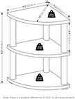 Furinno Turn-N-Tube Kitchen Countertop Organizer, 3-Tier Corner Countertop Organizer Shelf, Corner Shelf, for Kitchen, Pantry, Organizers and Storage, Amber Pine