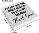 Bathroom Sign Please Use the Dark Towels to Remove Makeup Wooden Sign Decoration for Home Bathroom Restroom Toilet Desk Shelf Table 5×5 Inches