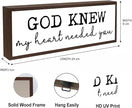 God Knew My Heart Needed You Sign, Christian Wood Sign, Decorative Wooden Box Signs, Religious Home Decor, Wedding Wood Decoration, Modern Farmhouse Tabletop Decors 17.8x4x1.2 inches