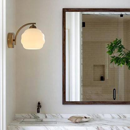 White and Gold Bathroom Vanity Light Brass Wall Sconce Modern Globe Wall Sconce Mid Century Vanity Light Bedroom Wall Lamp Hallway Stairwell Wall Light Fixtures