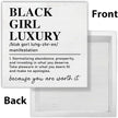 TSUYAWU Black Girl Luxury Definition Wooden Sign Motivational Decor for Home Office Bedroom, 5 x 5 Inches