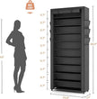 VTRIN Vertical Narrow Shoe Rack Organizer Tall Shoe Rack for Closet Entryway 10 Tier Non-Woven Cover Shoe Shelf Holds 36-41 Pairs Free Standing Shoe Storage Cabinet with Dustproof Cover, Black