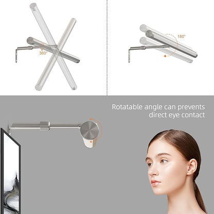 9W Picture Light Plug in, 24" Adjustable LED Art Light with Remote Control, Dimmable Wall Light for Picture Display Dartboard Art Work (Nickel)